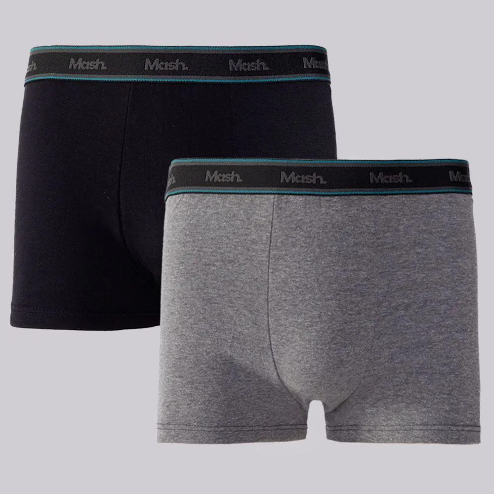 Kit 2 Cuecas Boxer Algodão Mash Pto/Cza Msc