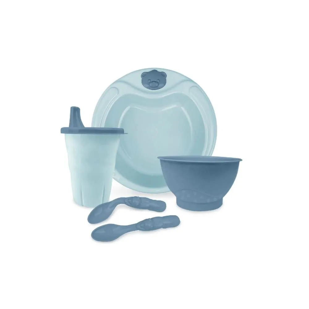 Kit Alimentação Infantil Adoleta Bebê Cajovil 5 Peças - Nevoa