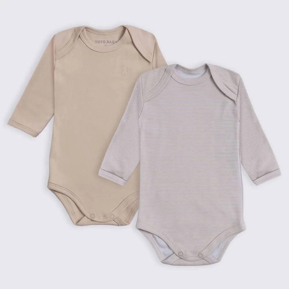 Kit Body Menina 2 Peças RN a 9 Meses Yoyo Baby Bege