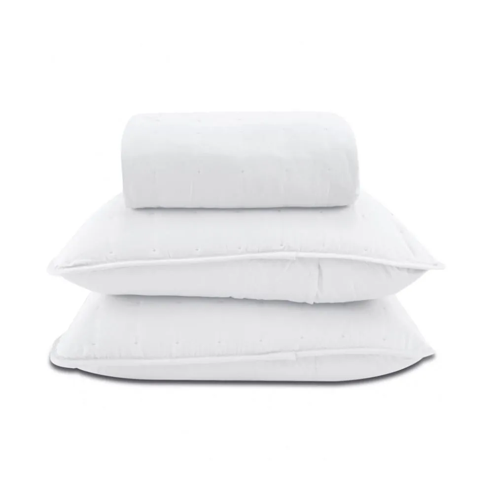 Kit Colcha Casal 100% Poliéster Elegance 3 pçs - Branco