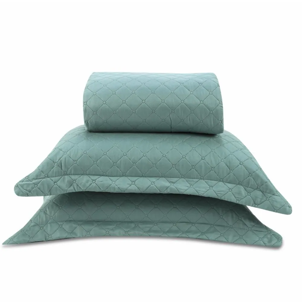 Kit Colcha Casal Lisa Versalhes/Napoli 3 Peças - Verde