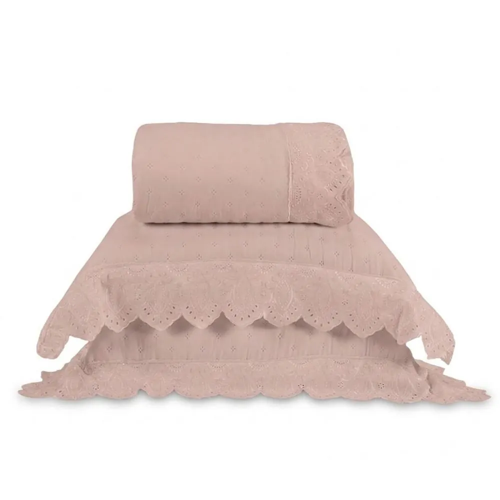 Kit Colcha Casal 3 Peças Imperial - Rosa