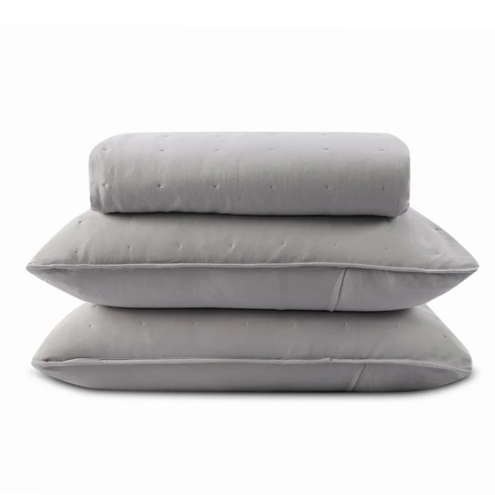 Kit Colcha Casal Elegance 3 pçs - Cinza