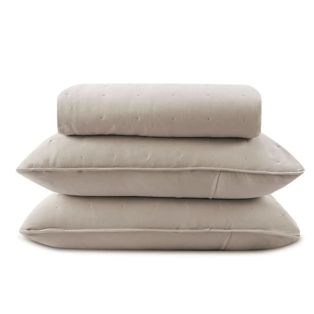 Kit Colcha Casal Elegance 3 pçs - Cru