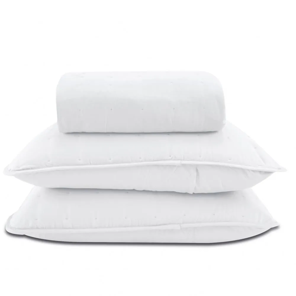 Kit Colcha King 100% Poliéster Elegance 3 pçs - Branco
