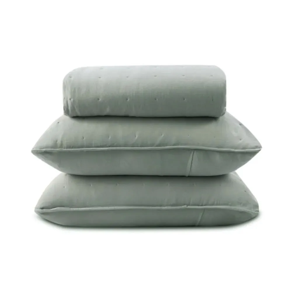 Kit Colcha King 100% Poliéster Elegance 3 pçs - Verde