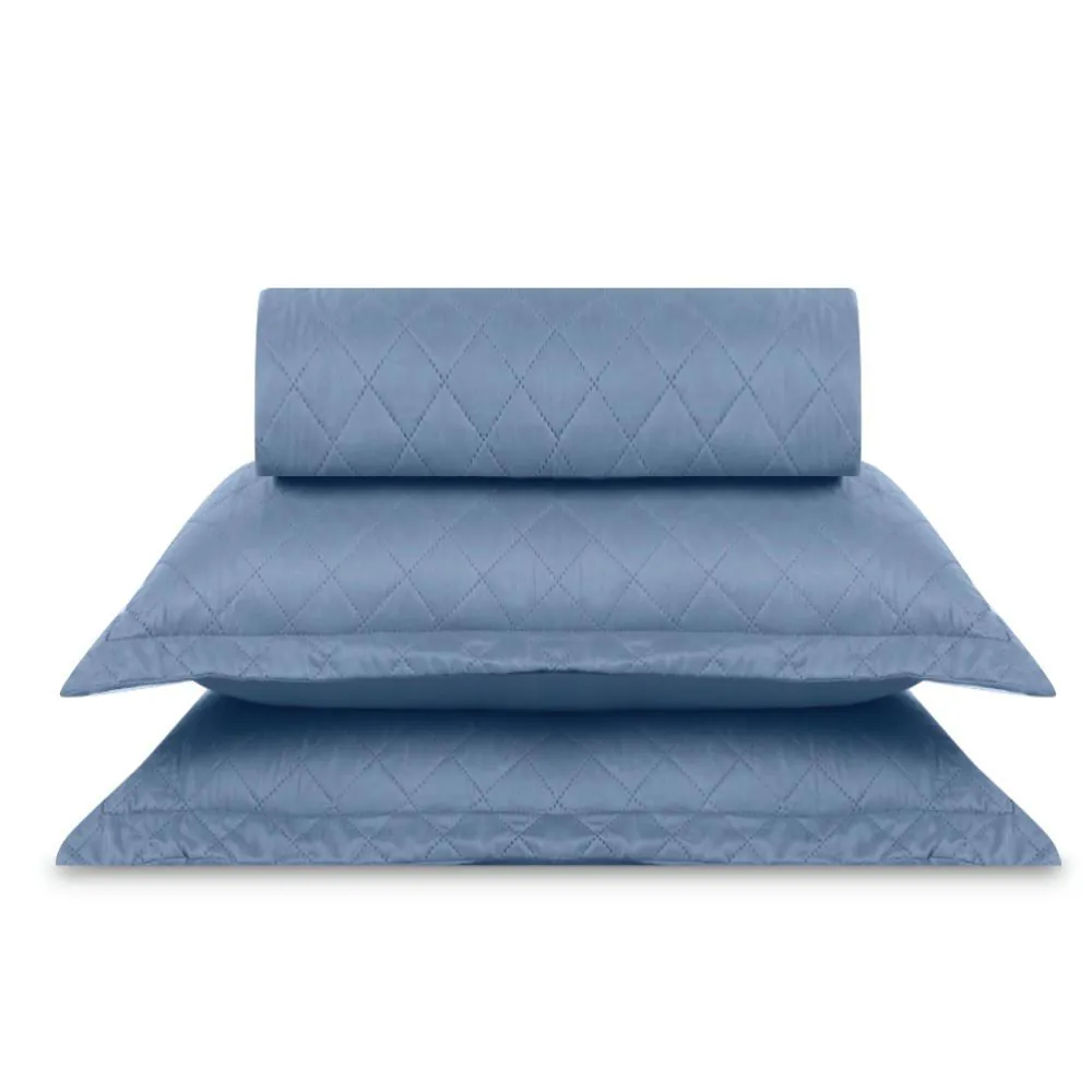 Kit Colcha King 3 Peças Versalhes/Napoli - Azul