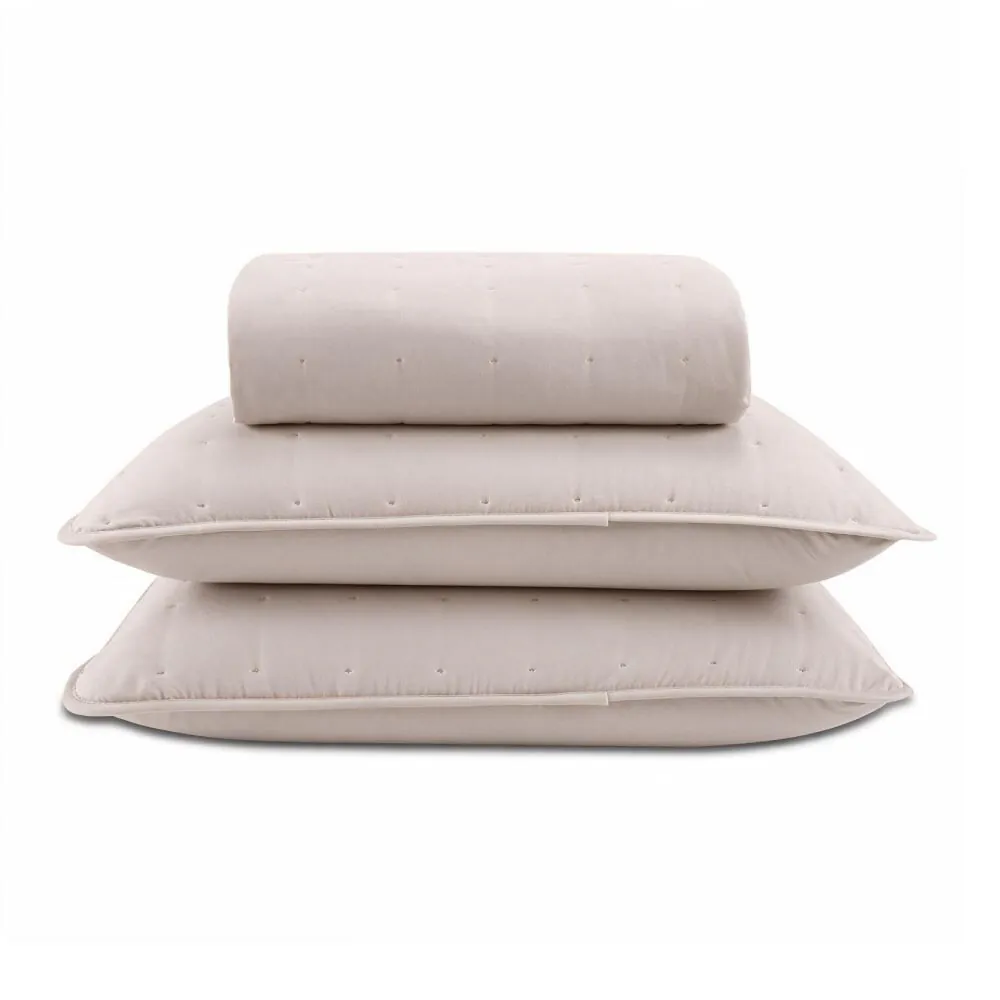 Kit Colcha Queen Elegance 3 pçs - Bege