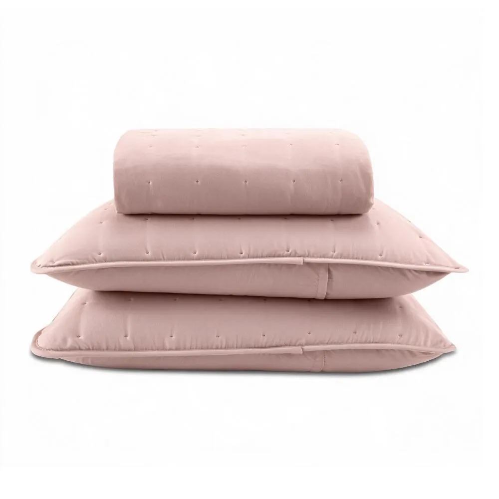 Kit Colcha Queen Elegance 3 pçs - Rosa