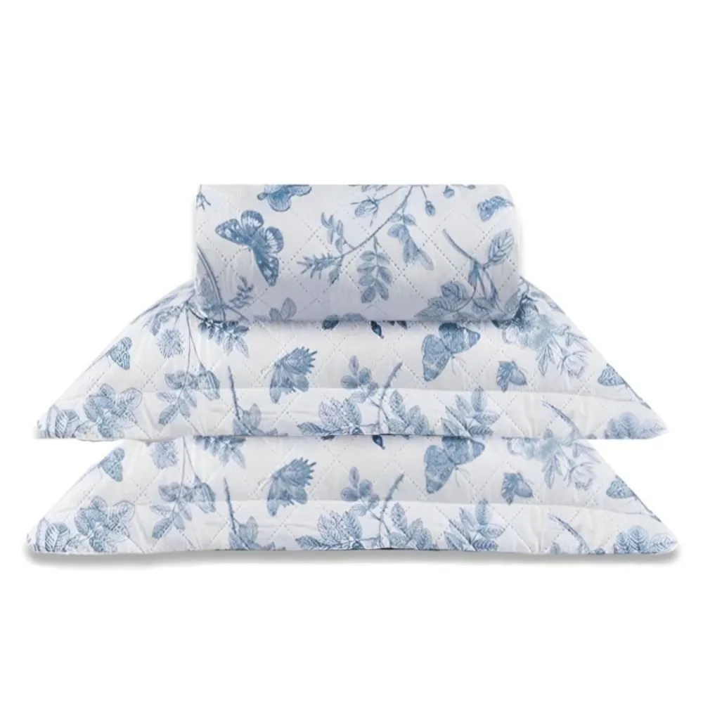 Kit Colcha Queen Versalhes/Napoli 3 Peças - Floral Azul