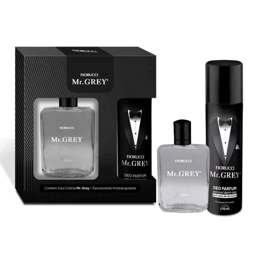 Kit Masculino Mr Grey Deo Colônia 100Ml + Desodorante 170Ml - Fiorucci