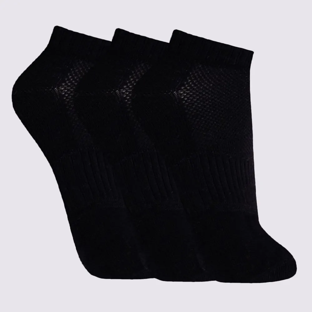 Kit Meia Feminina com 3 Pares Cano Curto Holla Pto/Pto/Pto