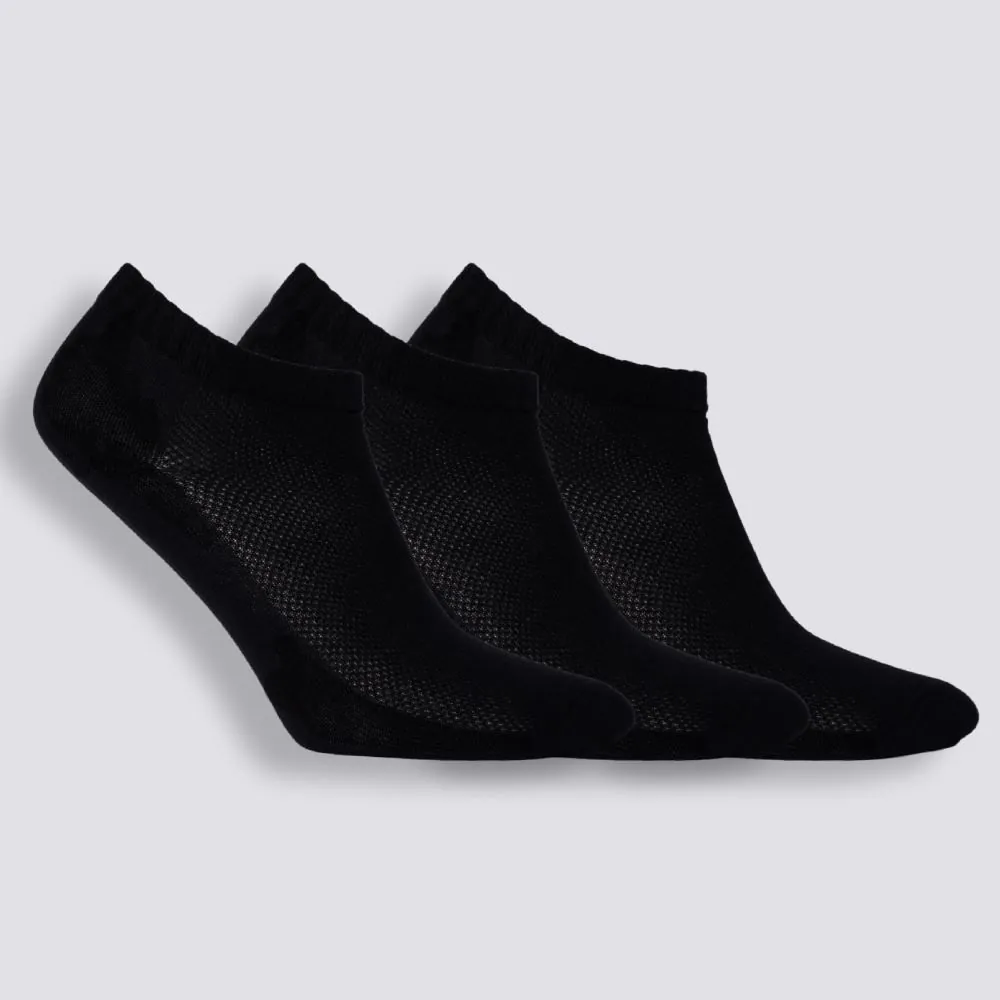 Kit Meia Feminina com 3 Pares Cano Curto Holla - Preto 34/39