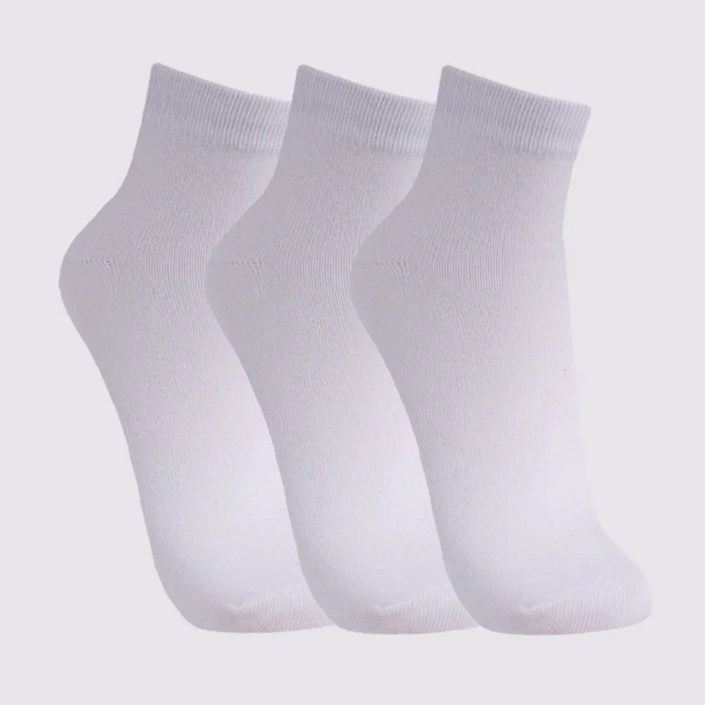 Kit Meia Feminina com 3 Pares Cano Médio Holla Bco/Bco/Bco