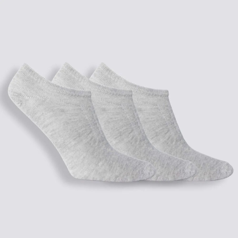 Kit Meia Feminina Invisível com 3 Pares Holla - Cinza 34-39