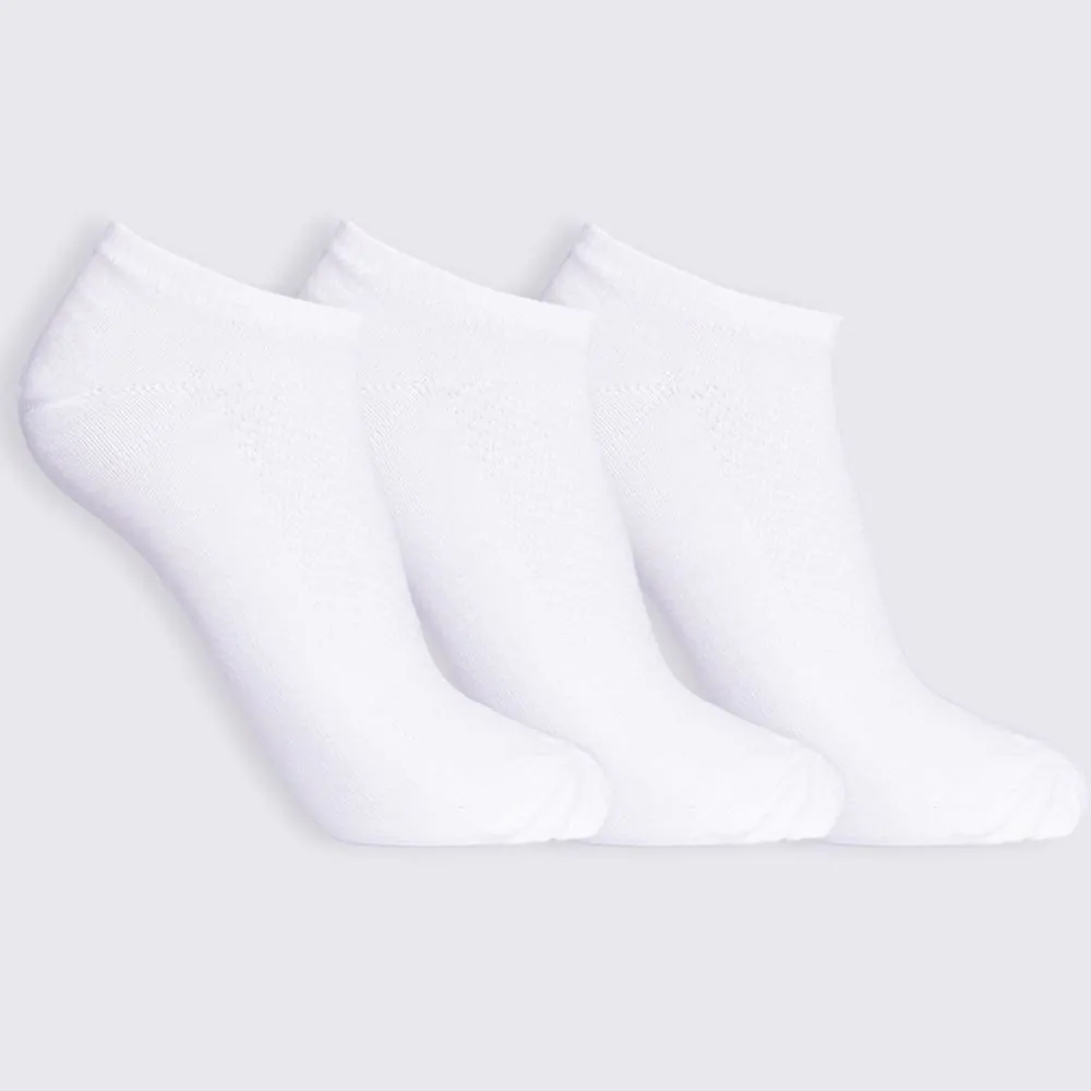 Kit Meia Juvenil 3 Pares Cano Invisível Hot Dog - Branco 34/38