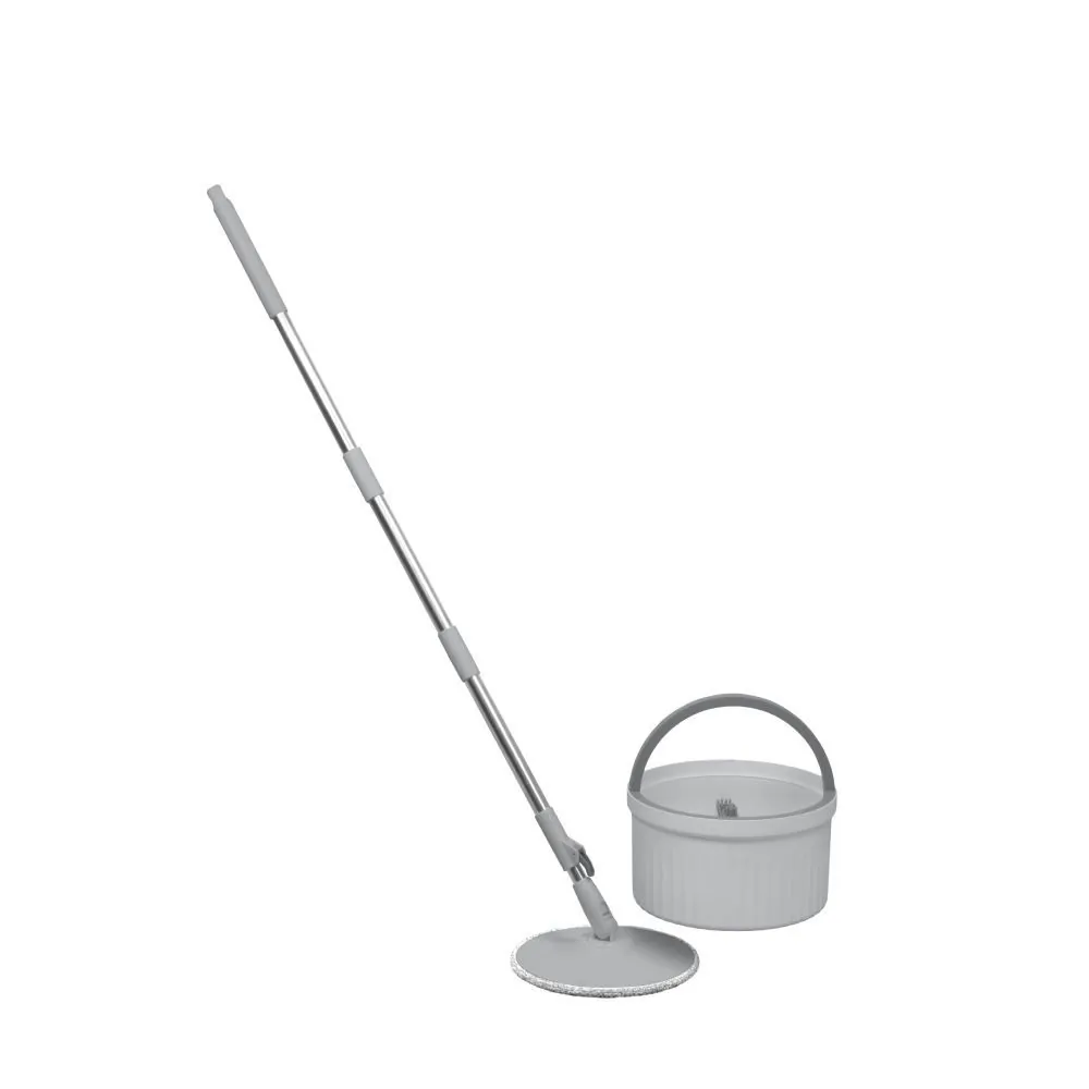 Kit Mop Canelado com Centrífuga 10 Litros - Cinza