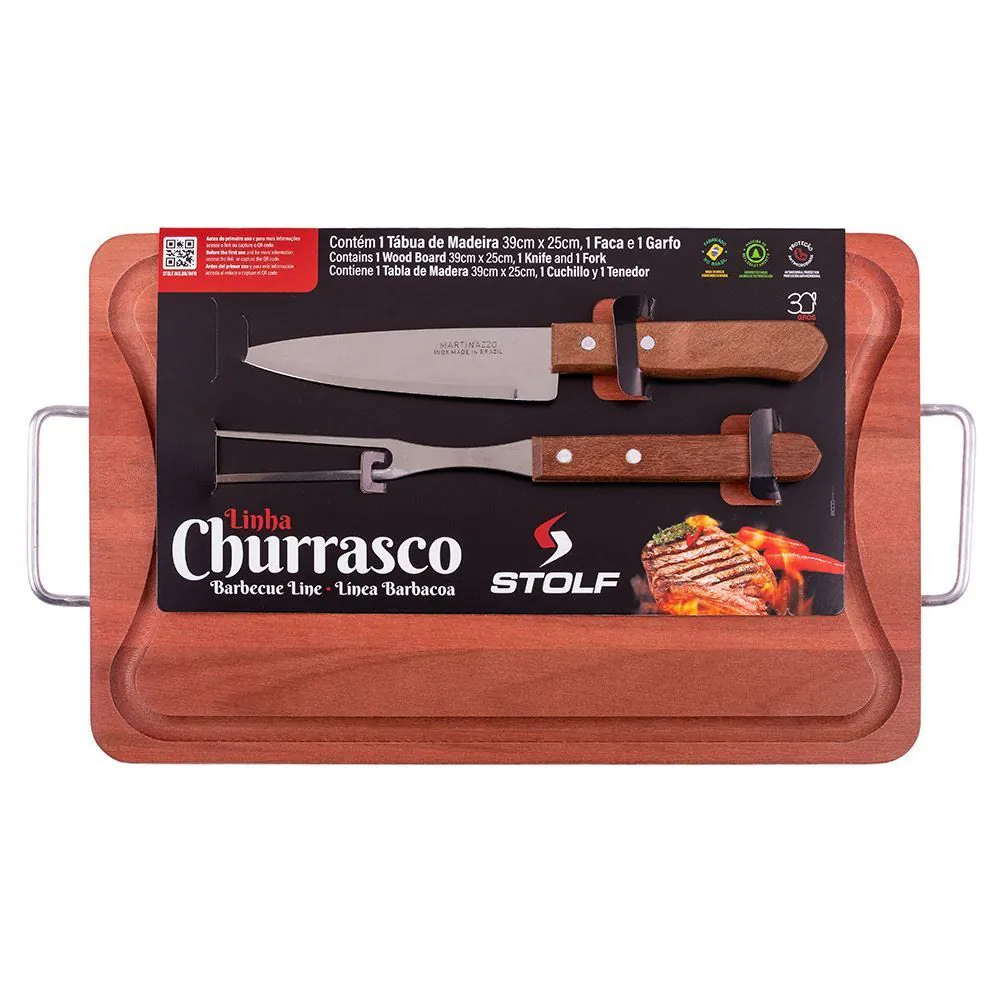 Kit para Churrasco 3 Peças Stolf - 289