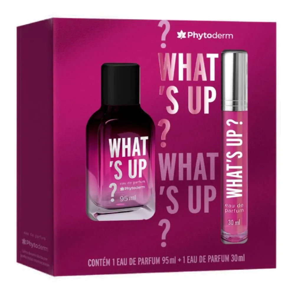 Kit Perfume Feminino Whats Up 95Ml + Perfume de Bolsa Whats Up 30Ml - Phytoderm