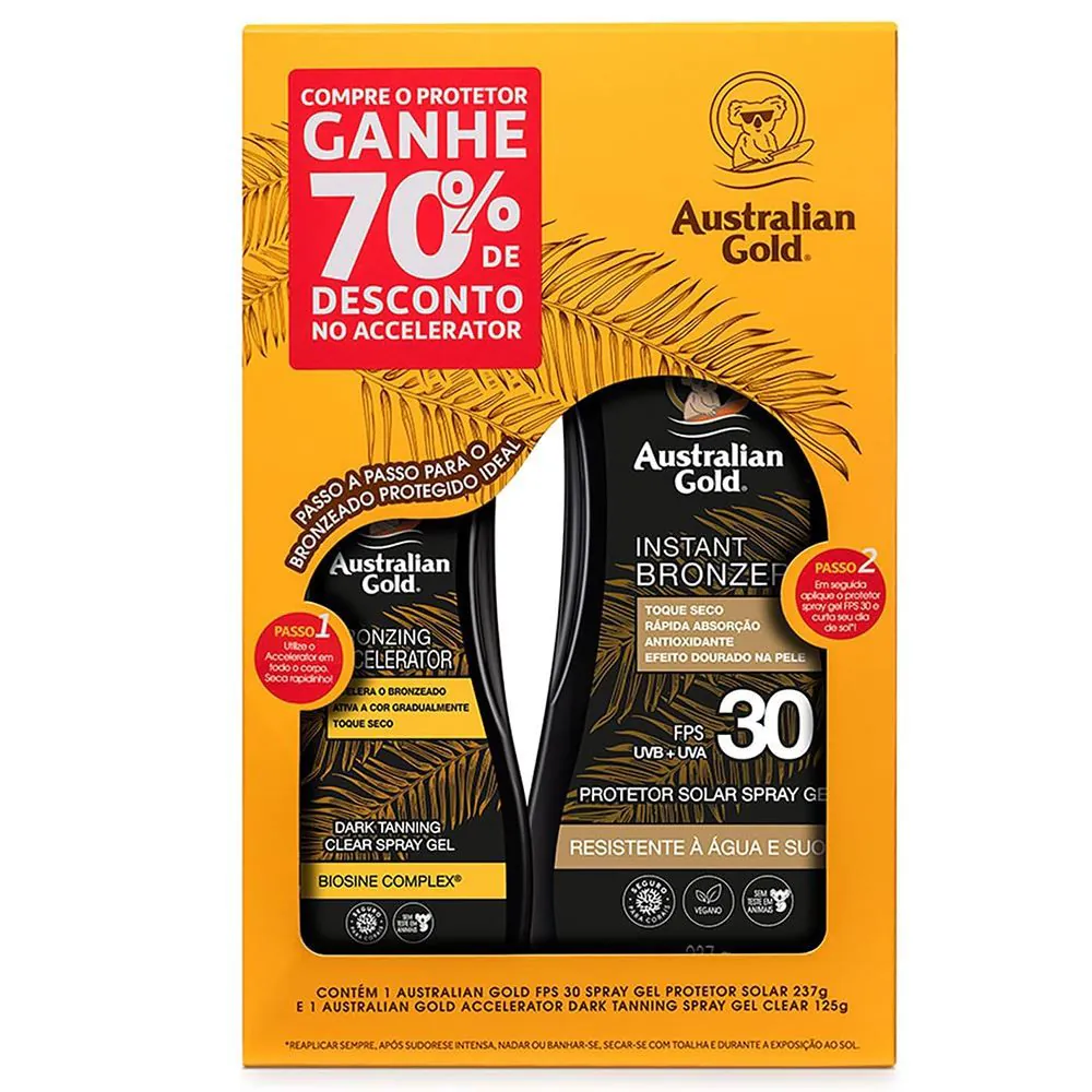 Kit Protetor Solar Fps30 237G e Acelerador 125G - Australian Gold