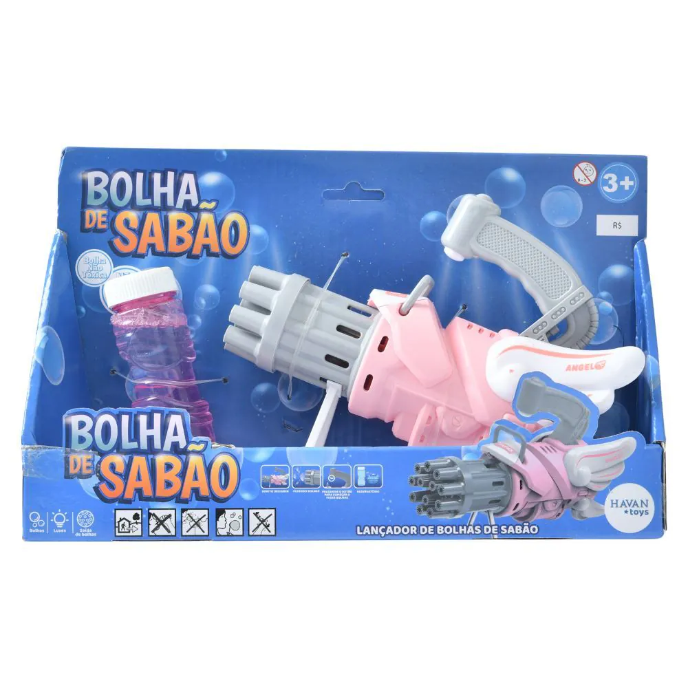 Lançador de Bolhas de Sabão Rosa Toys - HBR0412