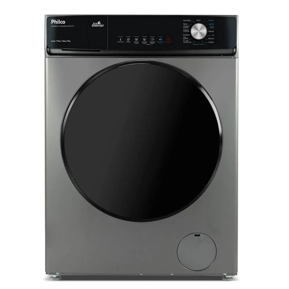 Lava e Seca 11KG Philco PLS11C Eco Inverter 16 Programas Titânio