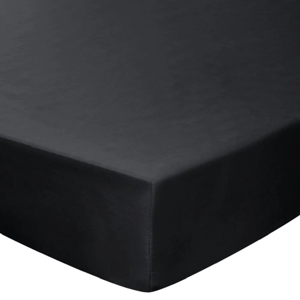 Lençol Avulso Queen com Elástico Microfibra Liso - Preto
