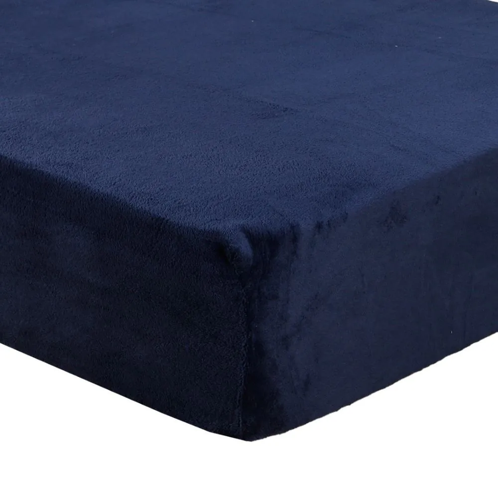 Lençol Avulso Queen com Elástico Plush - Azul Mariner