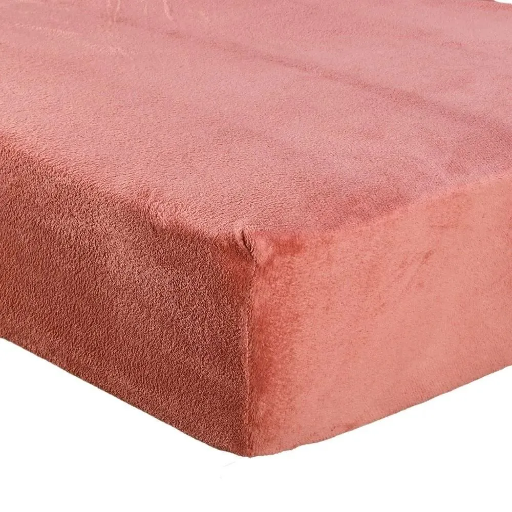 Lençol Avulso Solteiro com Elástico Plush Slip - Argila