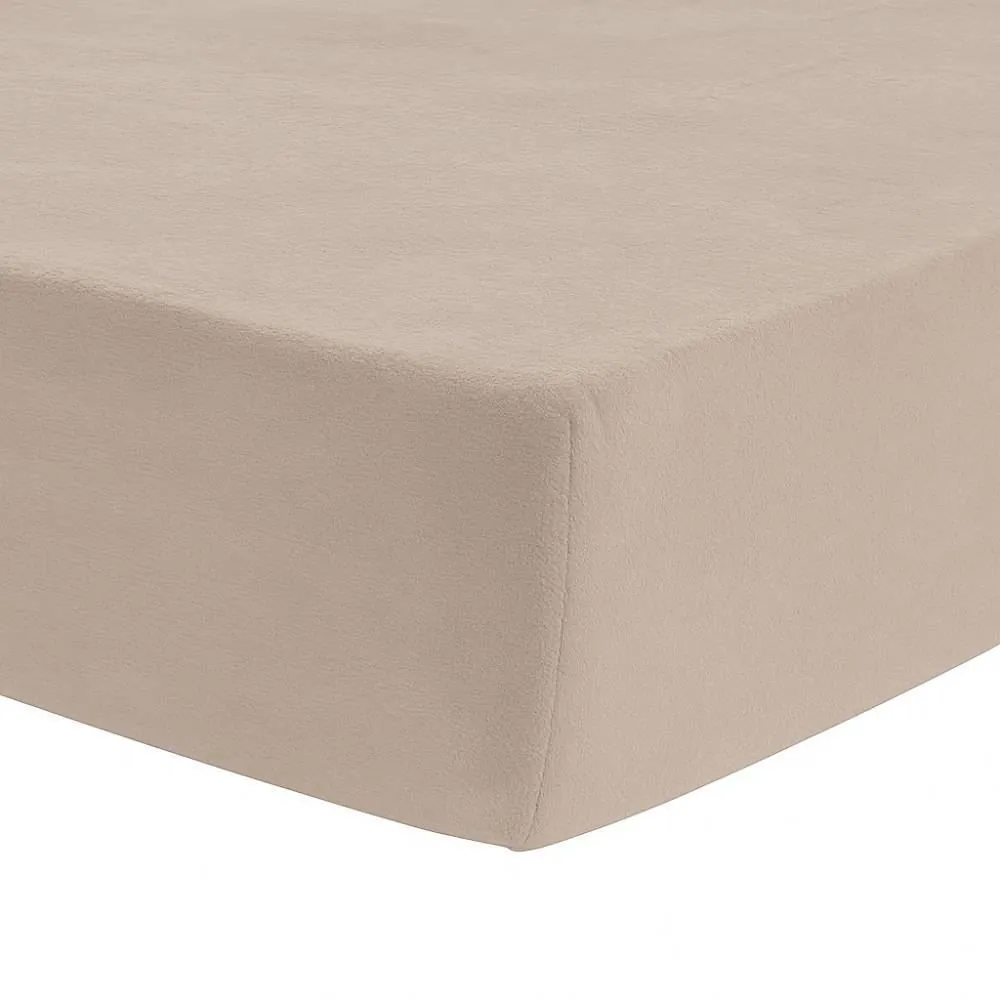 Lençol Solteiro Avulso com Elástico Plush - Bege