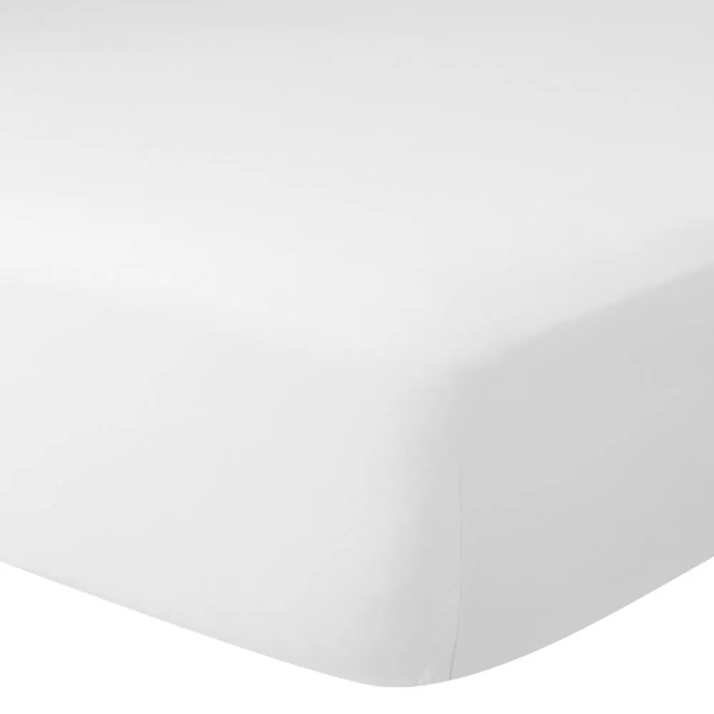 Lençol de Casal Percal Liso 100% Algodão Buona Fortuna - Branco Liso