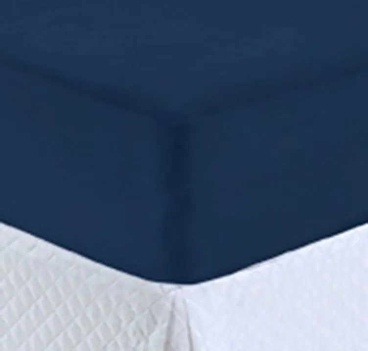 Lençol King de Malha 100% Algodão Fio Penteado 1 Pç - Azul Marinho