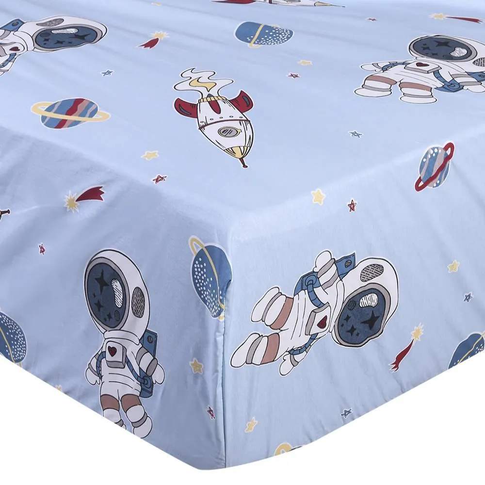 Lençol Solteiro Avulso com Elástico Infantil Buona Fortuna - Astronauta