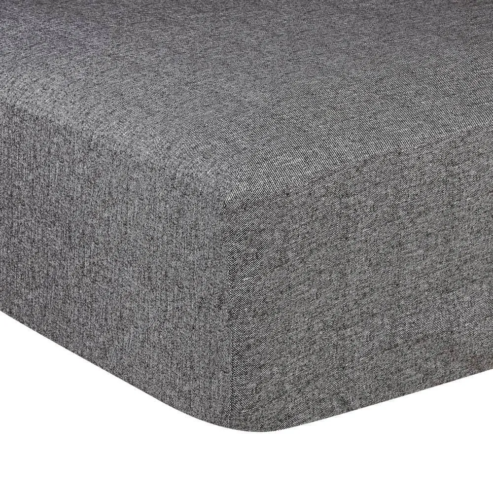 Lençol Solteiro com Elástico 100% Algodão Buona Fortuna - Textura Preto