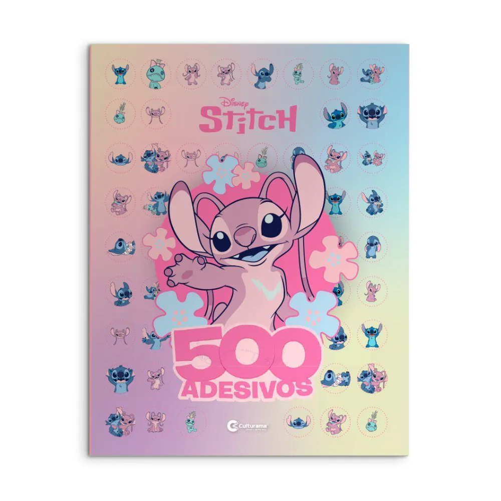Livro 500 Adesivos Angel e Stitch Culturama - Diversão