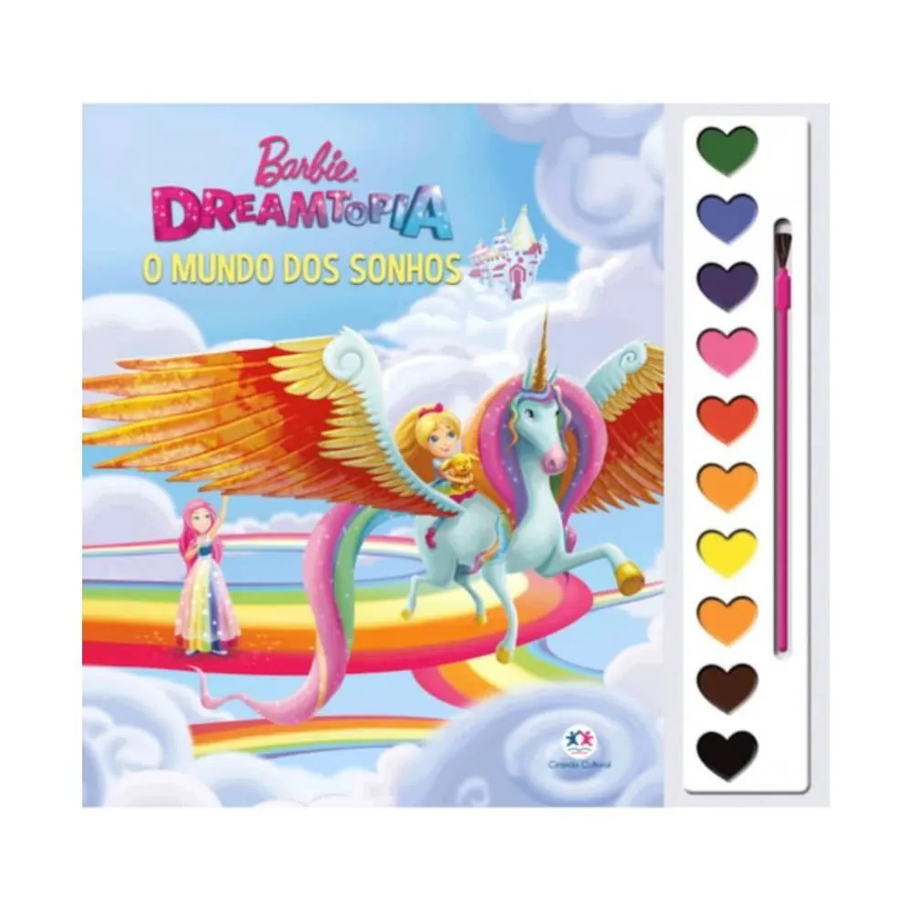 Livro Aquarela Barbie Dreamtopia Mundo dos Sonhos Ciranda Cultural - para ler e Colorir