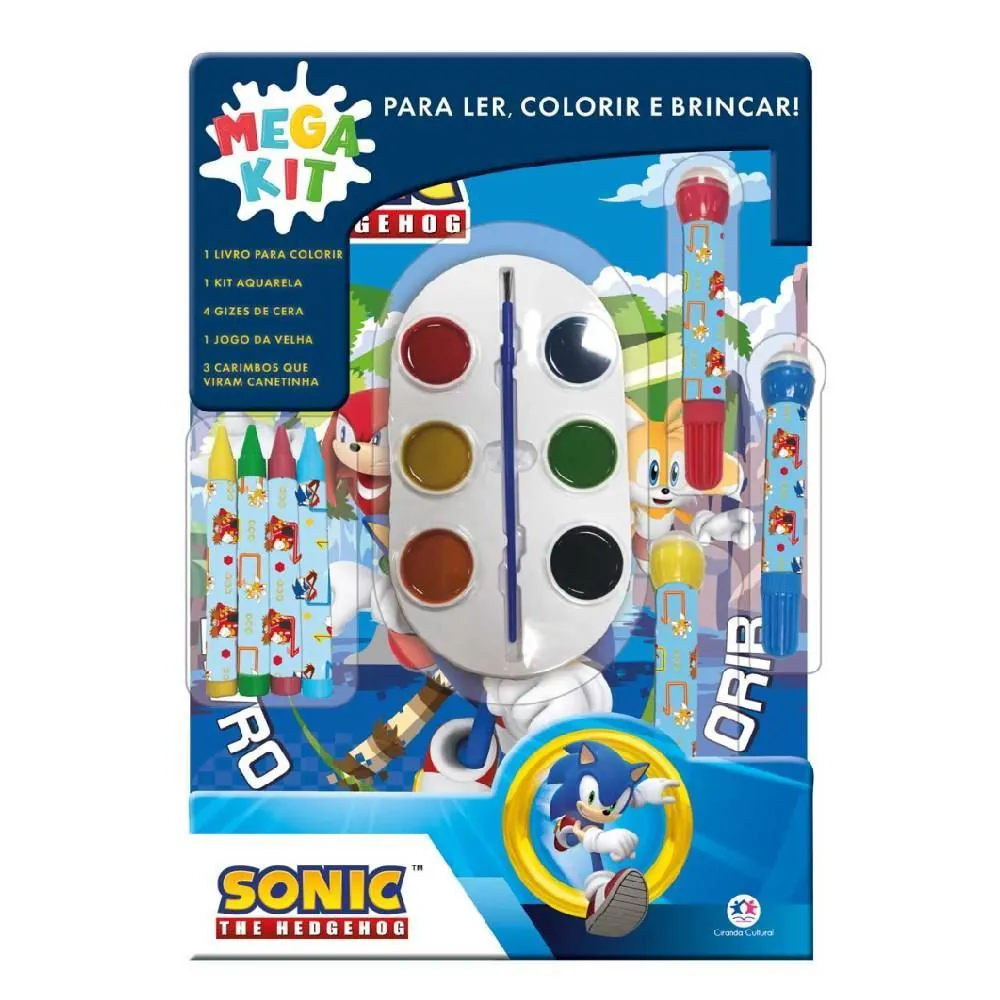 Livro Super Pack Sonic Ciranda Cultural - Ler e Colorir