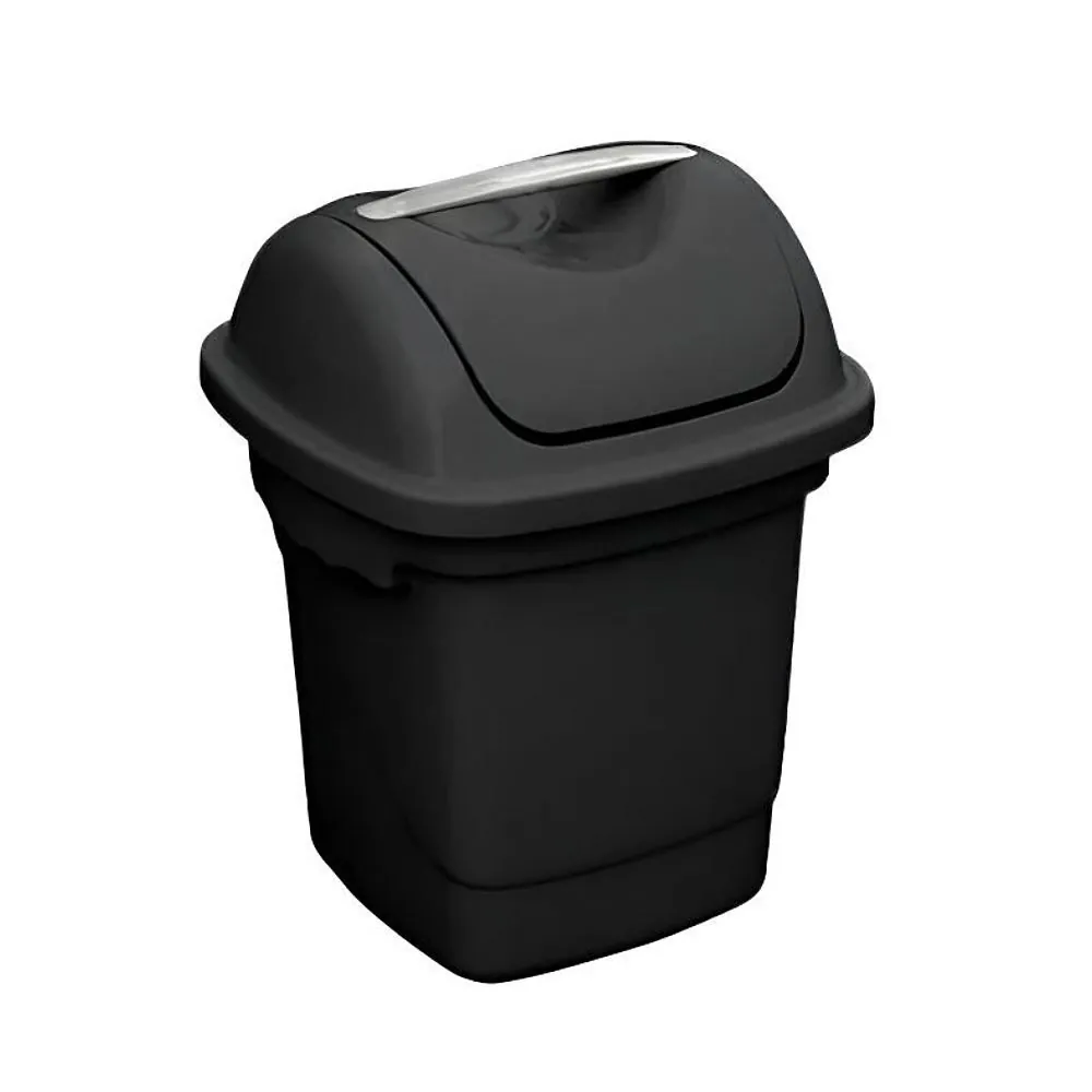 Lixeira Basculante de Plástico Plasvale 10 Litros - Preto