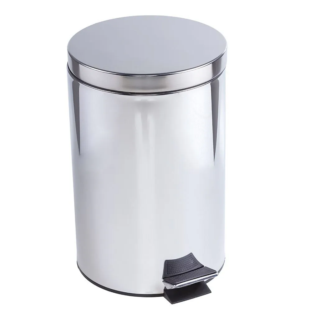 Lixeira Solecasa com Pedal e Balde 12 Litros - Inox