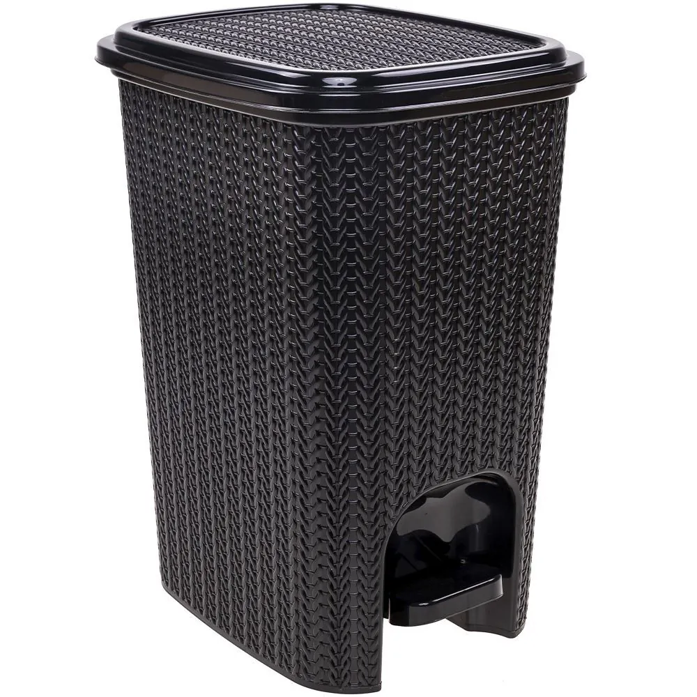 Lixeira com Pedal Plasútil Trama 7 Litros - Preto