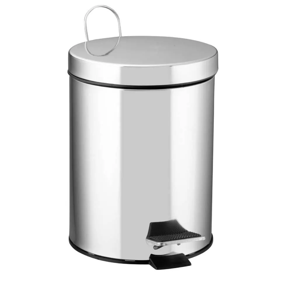Lixeira com Pedal Redonda Inox 3 Litros - Kaybee