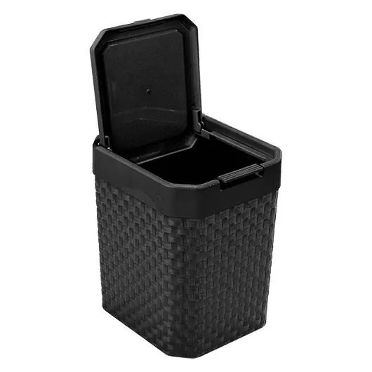 Lixeira Pia Rattan com Tampa Click Arqplast - 5 Litros
