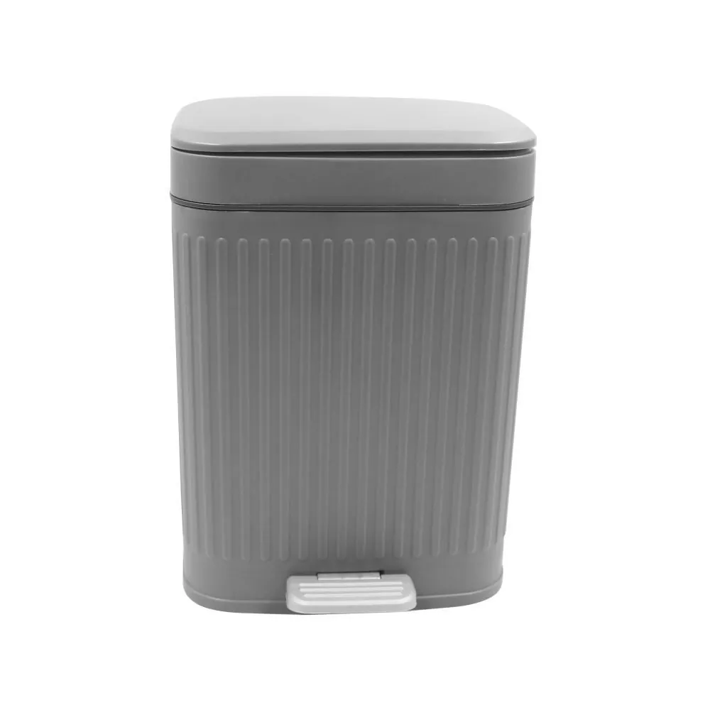 Lixeira Quadrada com Pedal 12 Litros - Cinza