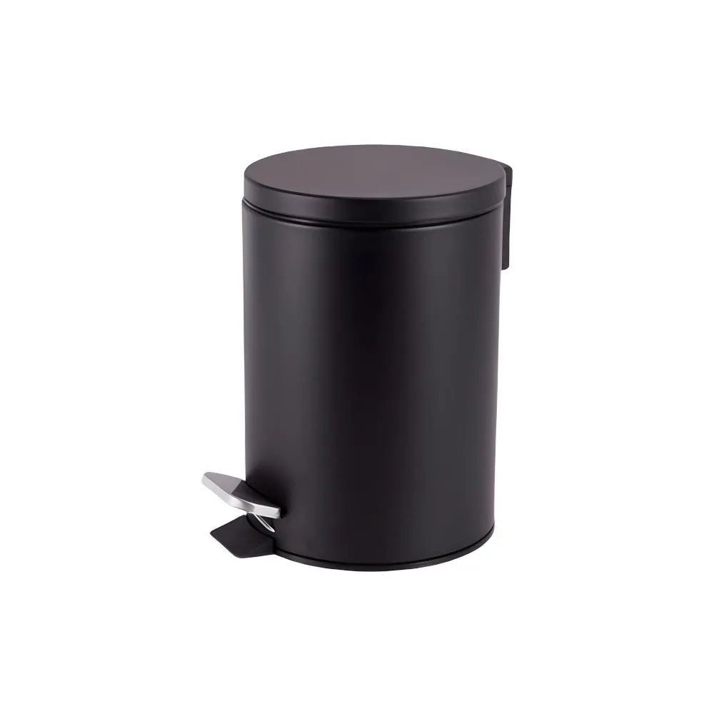 Lixeira Redonda com Pedal Matte Camesa 3 Litros - Preto