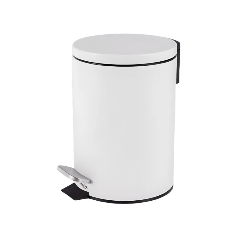 Lixeira Redonda com Pedal Matte Camesa 5 Litros - Branco