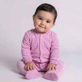 Macacão Bebê Menina em Plush com Pé Reversível Yoyo Baby Lilas Coelha