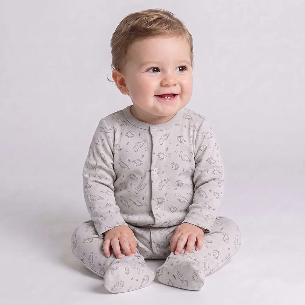 Macacão Bebê Menino Longo com Pé Reversível Yoyo Baby Dino