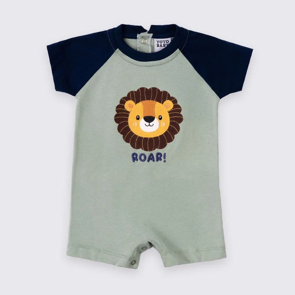Macaquinho Bebê Menino Leão Yoyo Baby Azul Marinho