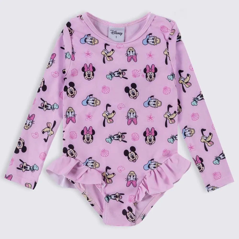 Maiô Infantil Mickey 1 a 3 Anos Disney Rosa