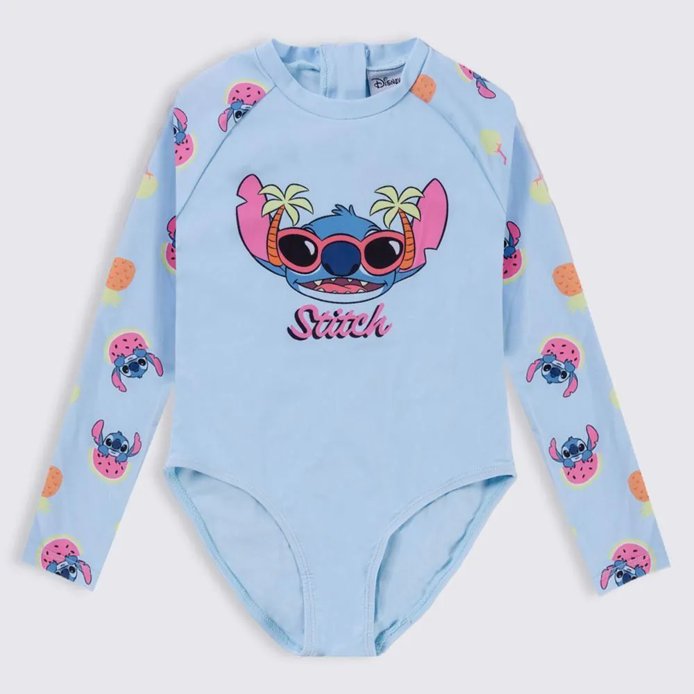 Maiô Infantil Stitch 4 a 10 Anos Disney Azul